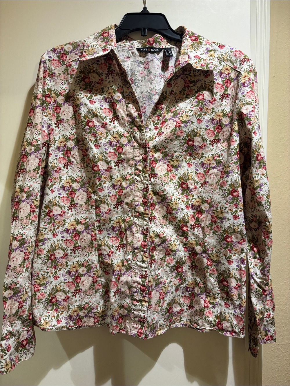 Floral Button-Front Blazer Jacket in Pink & Green by PINK ROSE